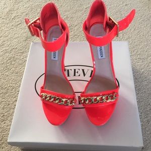 Steve Madden neon platform heels
